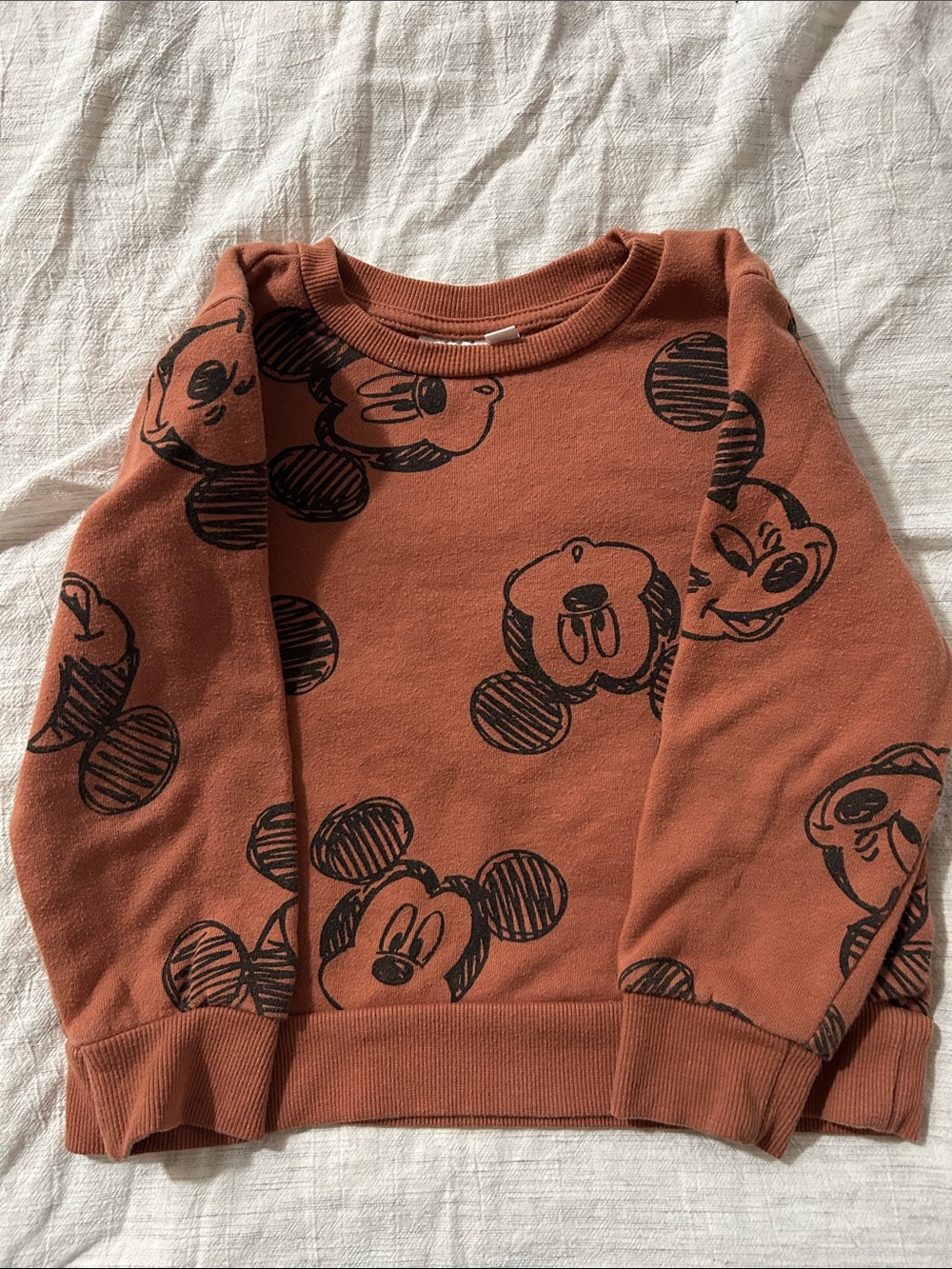 Disney Rust Orange Mickey Mouse Sweatshirt for Kids